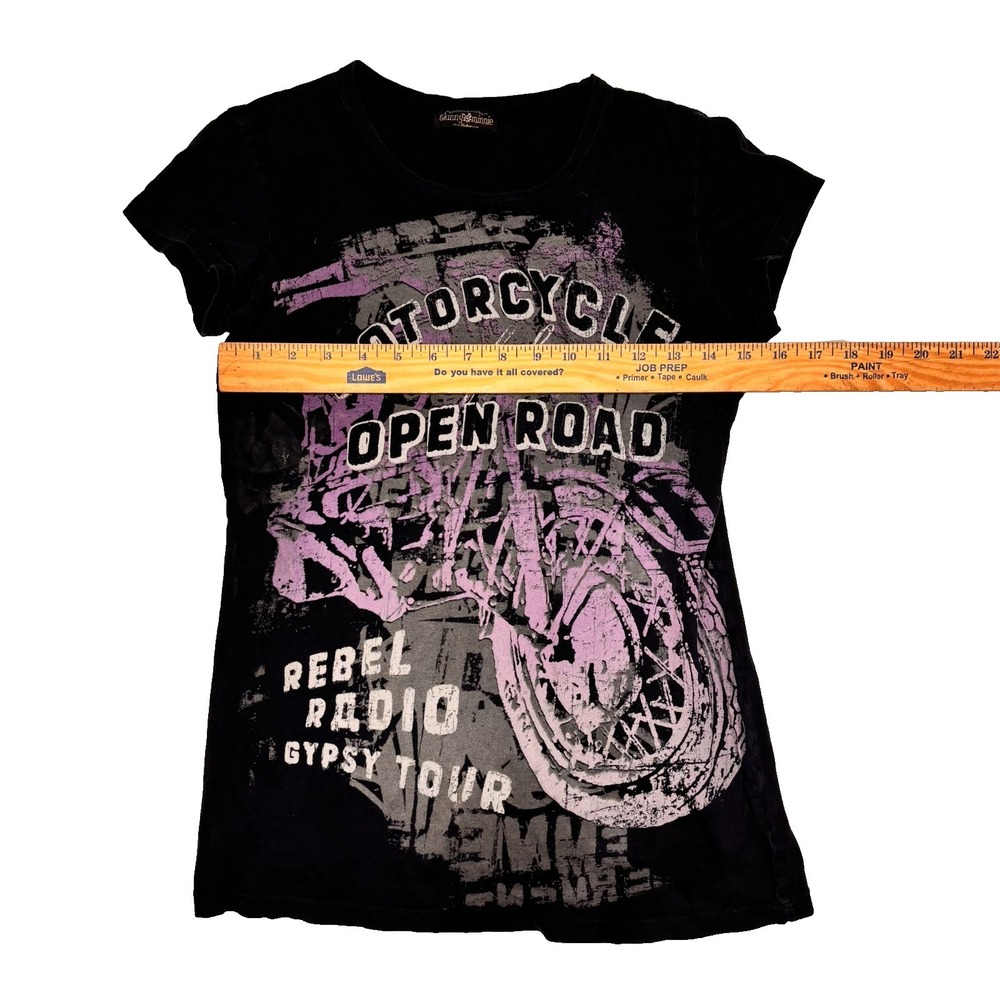 Vintage Y2K Graphic Tee Boho Moto Grunge Indie Fairy Biker Artsy Top Medium USA - Picture 5 of 5